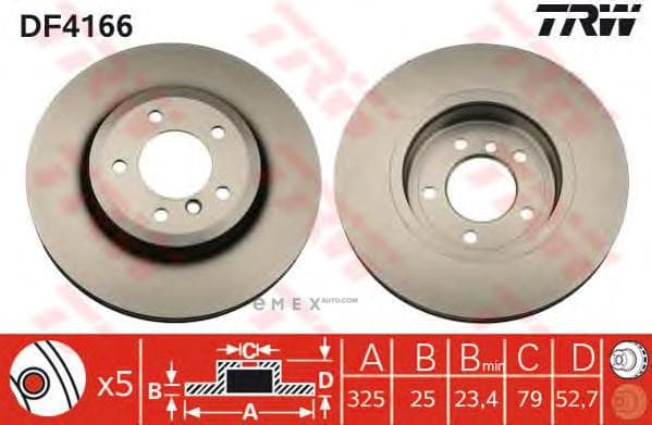 OEM DISC BRAKE ROTOR DF4166