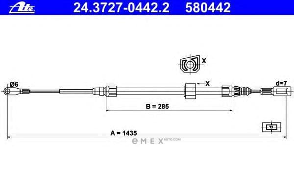 OEM CABLE ASSY, PARKING BRAKE 24372704422