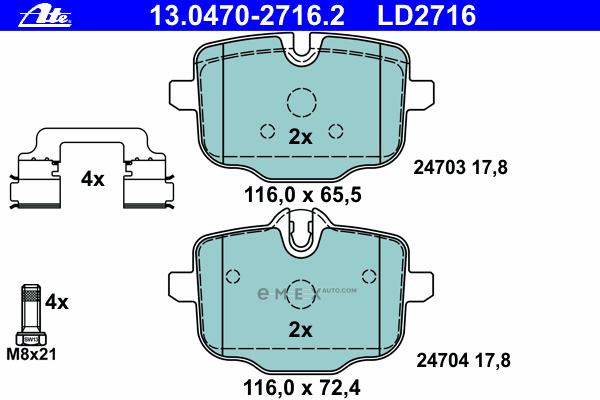 OEM PAD KIT, DISC BRAKE 13047027162