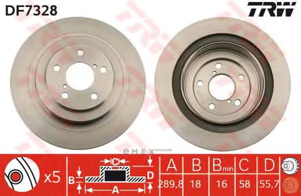 OEM DISC BRAKE ROTOR DF7328