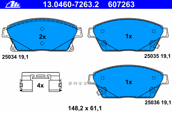 OEM PAD KIT, DISC BRAKE 13046072632