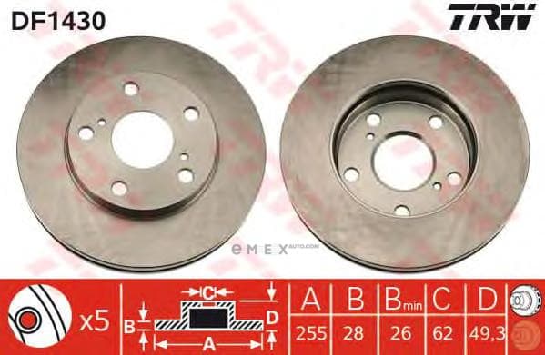 OEM BRAKE ROTOR DF1430