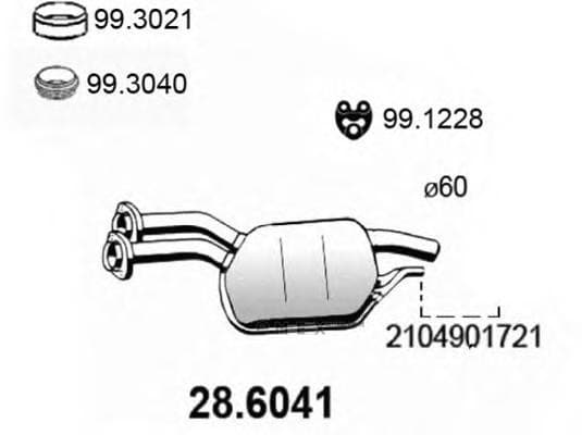 OEM EXHAUST PIPE, MUFFLER 286041