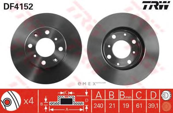 OEM BRAKE ROTOR DF4152