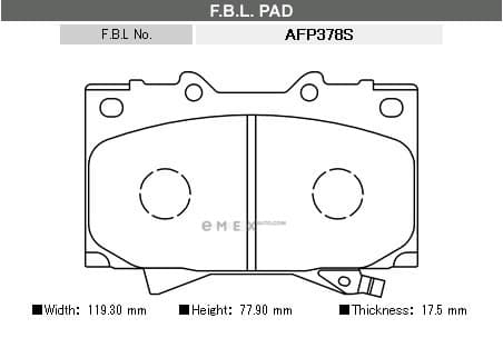 OEM PAD KIT, DISC BRAKE AFP378S