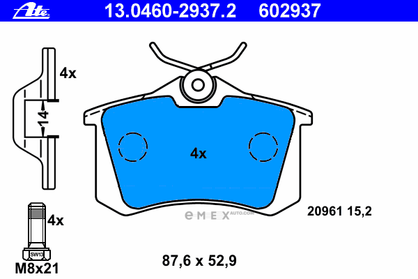 OEM PAD KIT, DISC BRAKE 13046029372