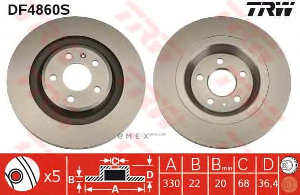 OEM BRAKE ROTOR DF4860S