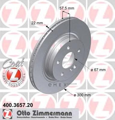 OEM BRAKE DISC REAR DB W204,W207/6CYL 400365720