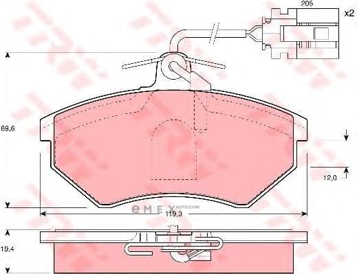 OEM PAD KIT, DISC BRAKE GDB1057