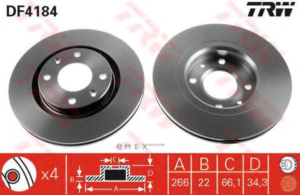 OEM BRAKE ROTOR DF4184