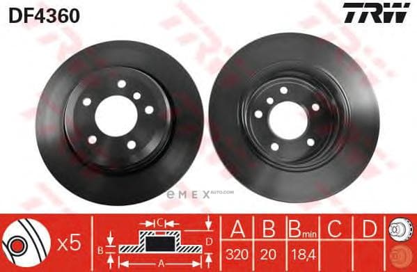 OEM DISC BRAKE ROTOR DF4360