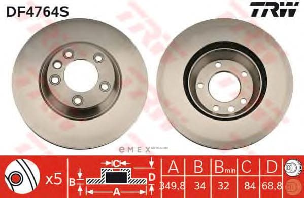 OEM BRAKE ROTOR DF4764S