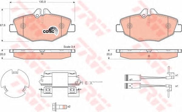 OEM BRAKE PAD FRT W211/E-CLAS/20MM GDB1542