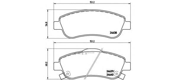 OEM Front Brake Pad Set, Disc Brake P28045