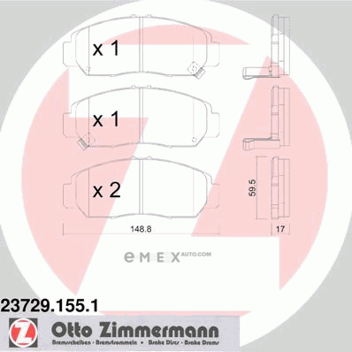 OEM PAD KIT, DISC BRAKE 237291551