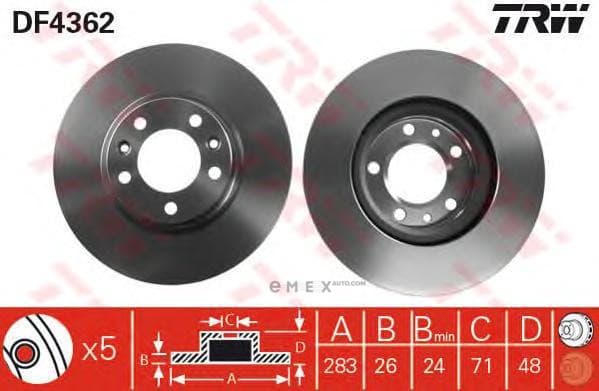 OEM DISC BRAKE ROTOR DF4362