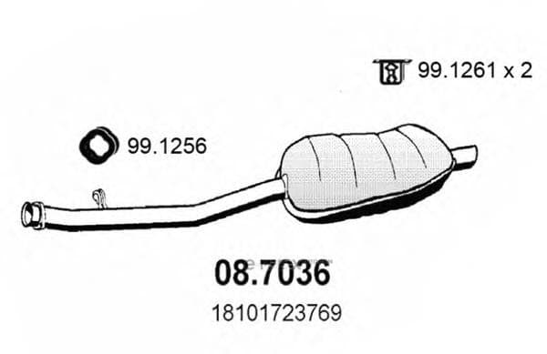 OEM EXHAUST PIPE, MUFFLER 087036