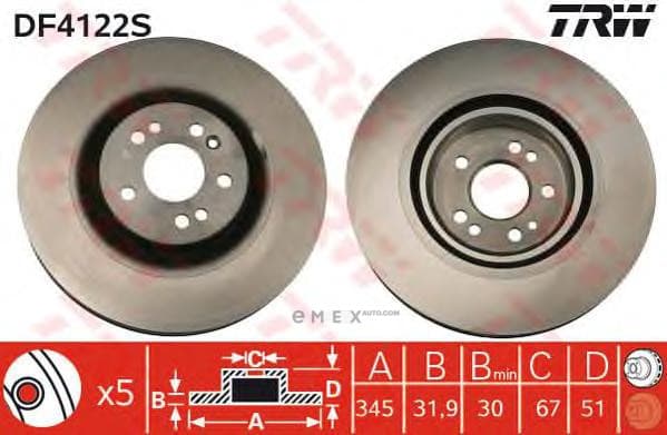 OEM BRAKE ROTOR DF4222S