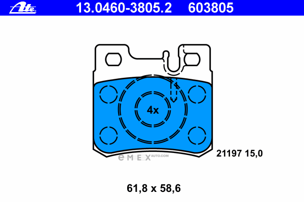 OEM BRAKE PAD SET REAR DB W202-6CYL,300-24V,W210 13046038052