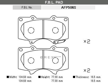 OEM PAD KIT, DISC BRAKE AFP506S