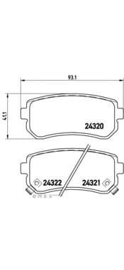 OEM Rear Brake Pad Set, Disc Brake P30025