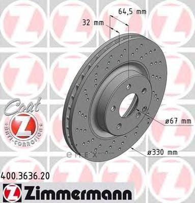 OEM BRAKE DISC FRT VENT DB R230/SL500 400363620