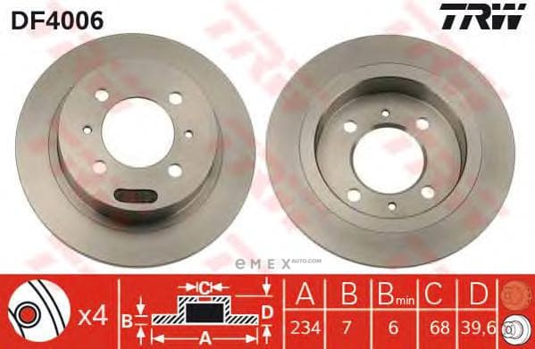 OEM BRAKE ROTOR DF4006