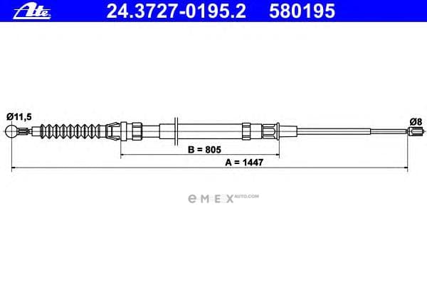 OEM CABLE ASSY, PARKING BRAKE 24372701952