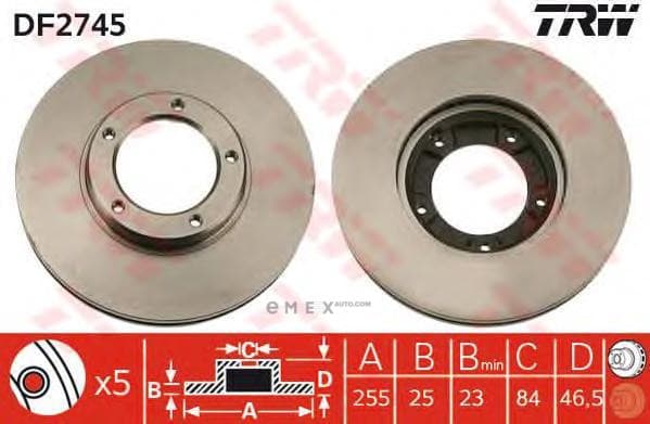 OEM BRAKE ROTOR DF2745