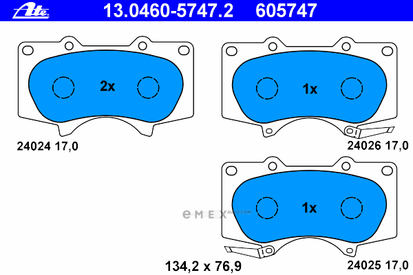 OEM PAD KIT, DISC BRAKE 13046057472