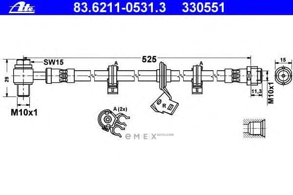 OEM HOSE ASSY, WINDSHIELD WASHER 83621105313