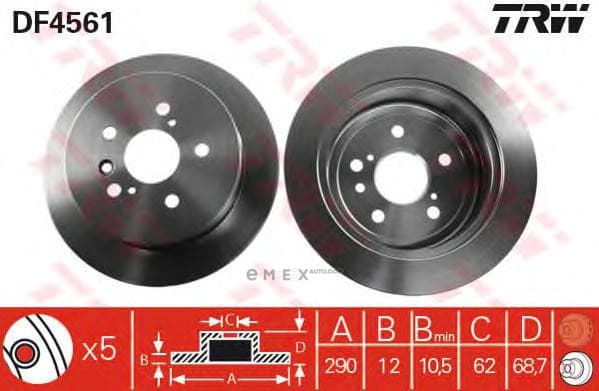 OEM DISC BRAKE ROTOR DF4561