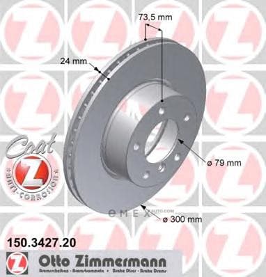 OEM BRAKE DISC FRT BMW E90,E91/05->6CYL/30CM 150342720