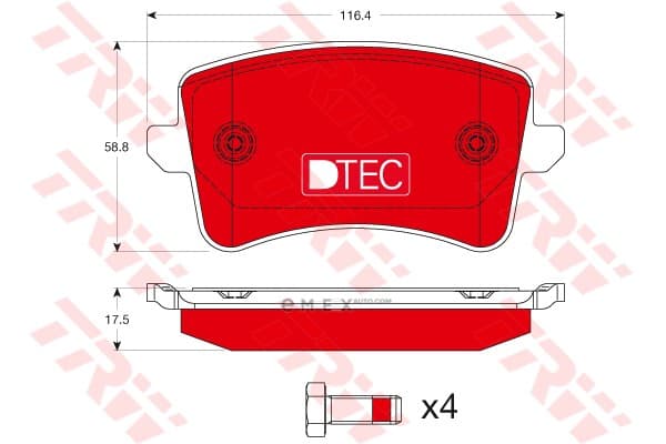 OEM PAD KIT, DISC BRAKE GDB1765DTE