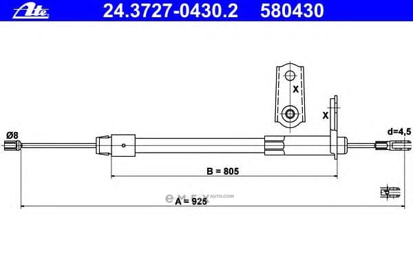 OEM BRAKE SHOE CABLE REAR DB W203/LH 24372704302