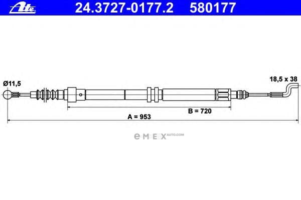 OEM CABLE ASSY, PARKING BRAKE 24372701772