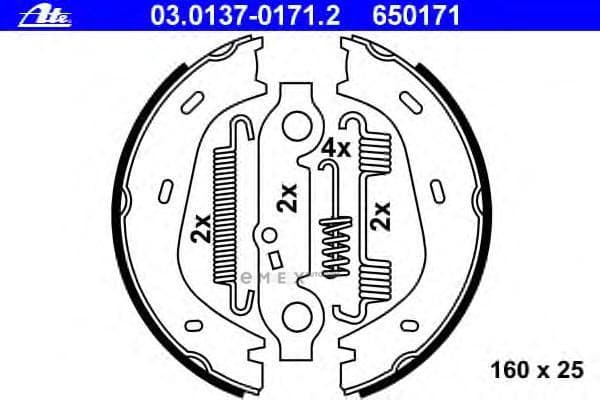 OEM SHOE KIT, DRUM BRAKE 03013701712