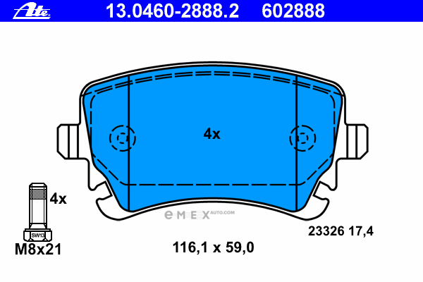 OEM PAD KIT, DISC BRAKE 13046028882