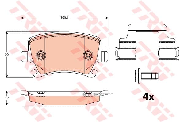 OEM BRAKE PAD SET-RR-AUDI-A4/A6 GDB2083