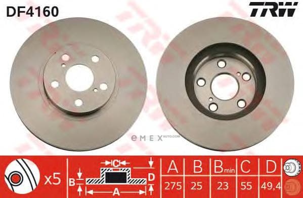 OEM BRAKE ROTOR DF4160