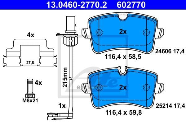 OEM PAD KIT, DISC BRAKE 13046027702