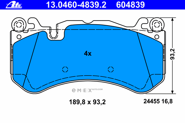 OEM PAD KIT, DISC BRAKE 13046048392