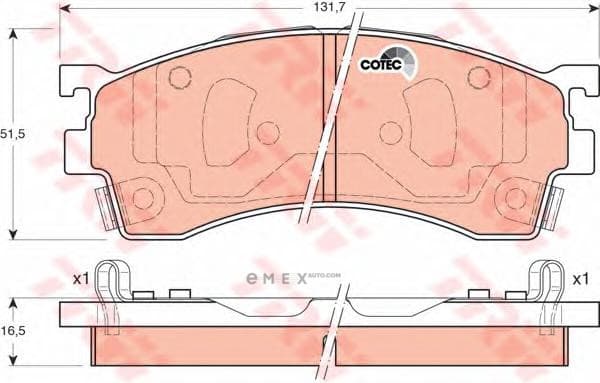 OEM PAD KIT, DISC BRAKE GDB3192