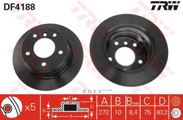 OEM DISC BRAKE ROTOR DF4188