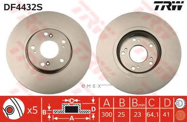 OEM BRAKE ROTOR DF4432S