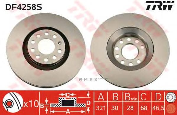 OEM BRAKE DISC/A4/A6 DF4258S