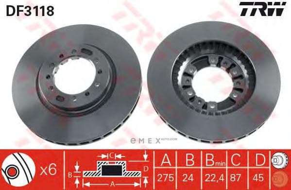 OEM BRAKE ROTOR DF3118