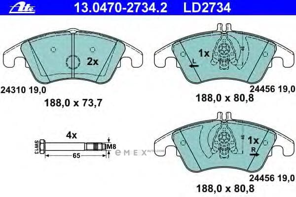 OEM PAD KIT, DISC BRAKE 13047027342