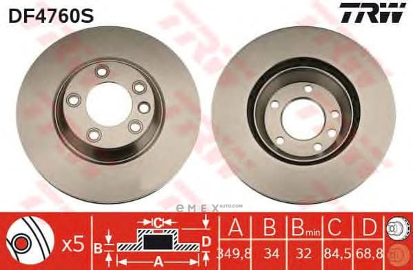 OEM BRAKE ROTOR DF4760S