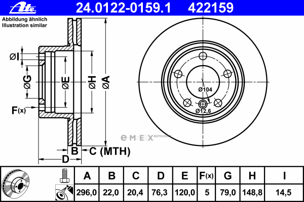 OEM BRAKE DISC FRT BMW E39/95-> 24012201591